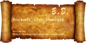 Bockmüller Dominik névjegykártya